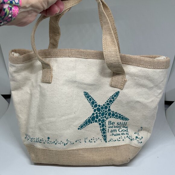 Canvas Starfish Tote Bag-Psalm 46:10 - Picture 2 of 8